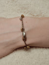 SALE E PEPE Picture Stone Silver Bead Braided Bracelet SEP-SP03A06-ZY Brown/Silver